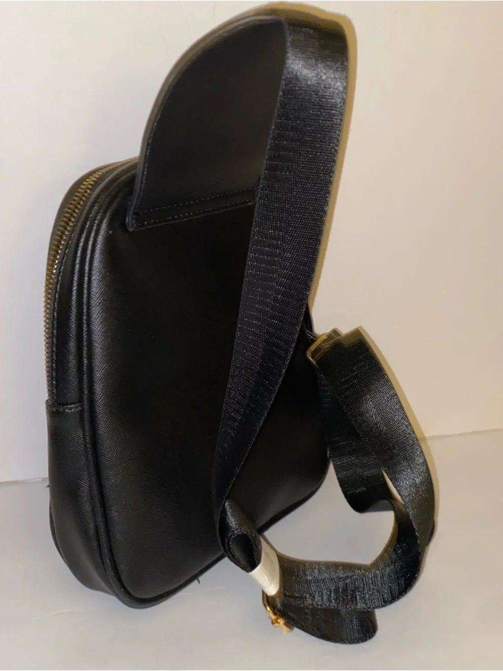 Black Mini Crossbody Bag with Holographic Butterfly Accents